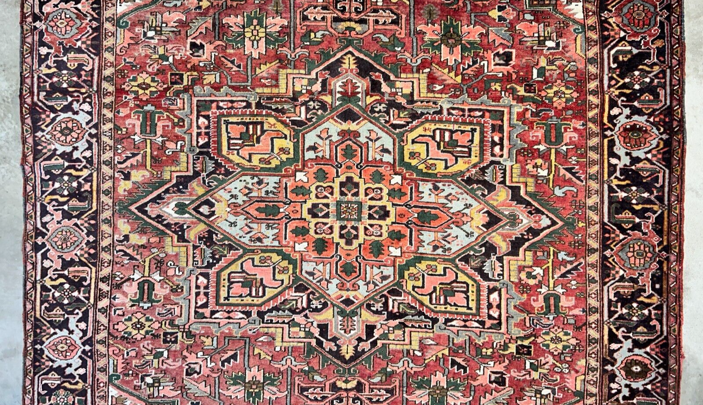 9'7"x12'8" Hand-Knotted 100% Lamb Wool Herize Carpet - Area Rug