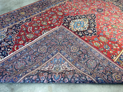 8'11"x12'4" Hand-Knotted 100% Wool Pile Kashane Rug