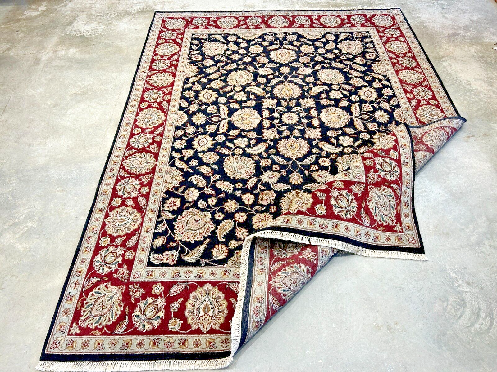 9' x 12' Hand-Knotted 100% Wool Carpet - Indian Agra Area Rug