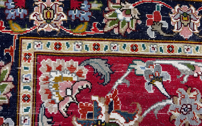 8'3"x11'7'' Very Fine Hand-Knotted Silk & Wool Tabrize Area Rug - Area Carpet