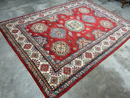 5'7"x7'10" Hand-Knotted 100% Wool Carpet - Fine Kazak Area Rug