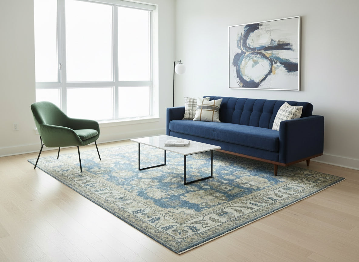 9'1"x12'2" Hand-Knotted 100% Wool Pile Oushak Rug