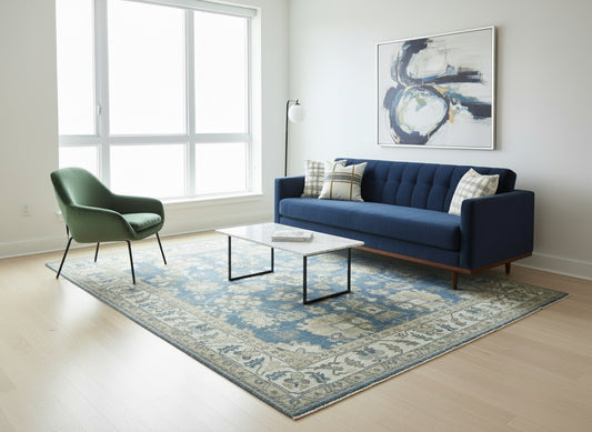 9'1"x12'2" Hand-Knotted 100% Wool Pile Oushak Rug