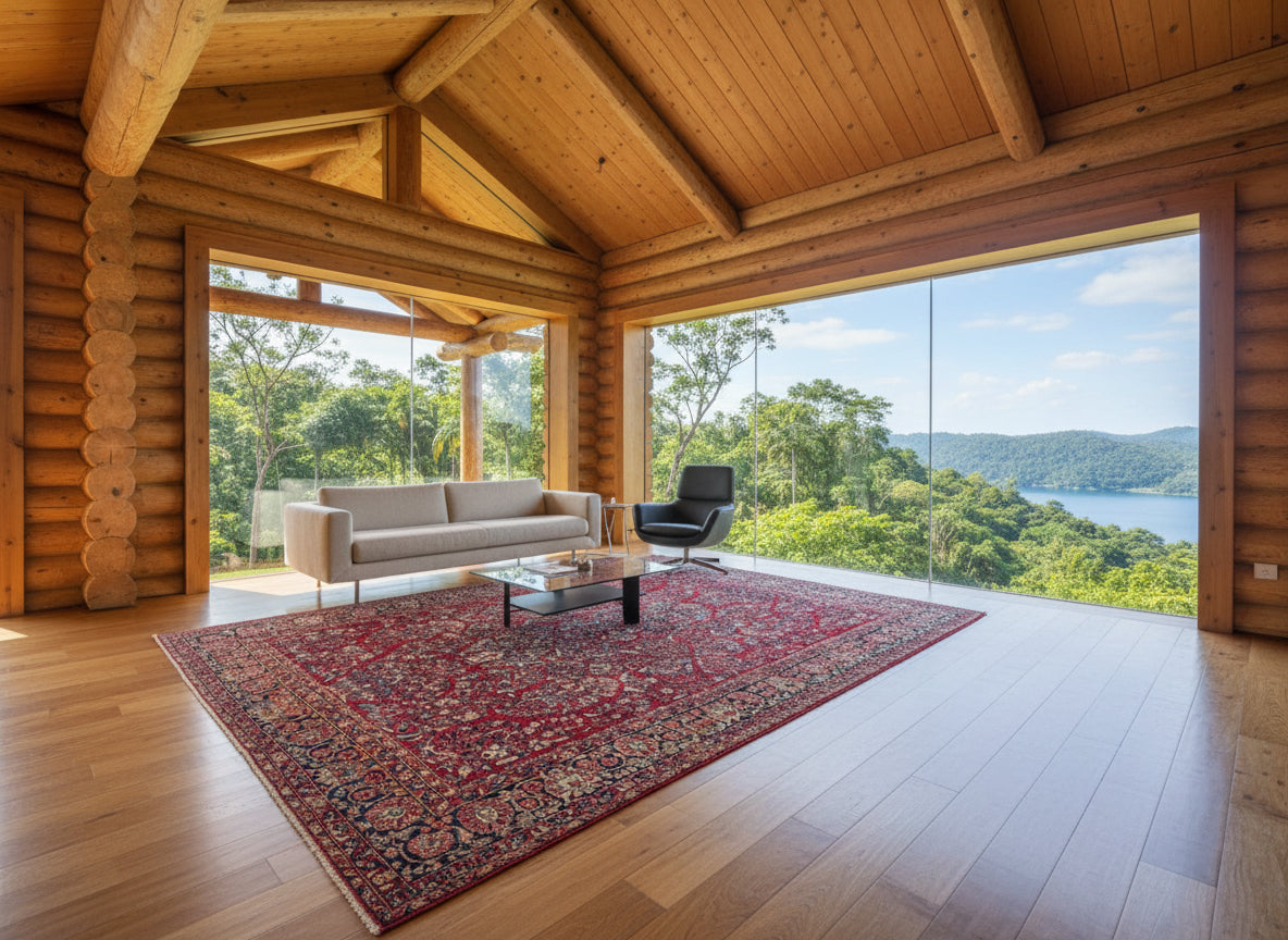 9'3"x12'7" Antique Fine Lamb Wool Sarouke Rug Hand-knotted Carpet