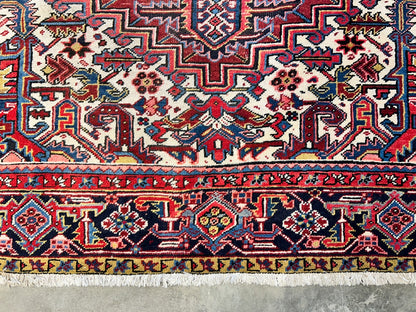 8'10"x12'1" Hand-Knotted 100% Wool Pile Herize Rug