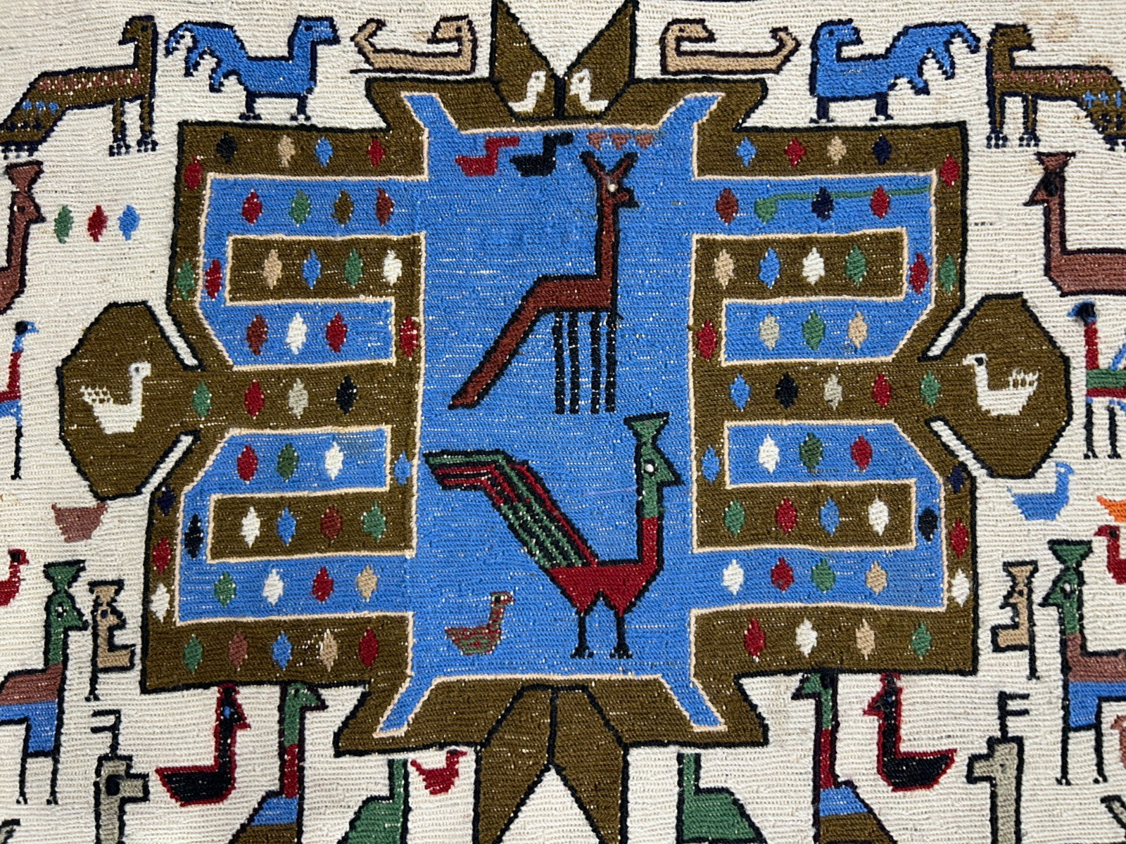 4'x4'10" Needle Punched 100% Wool Soumak Area Rug - Carpet