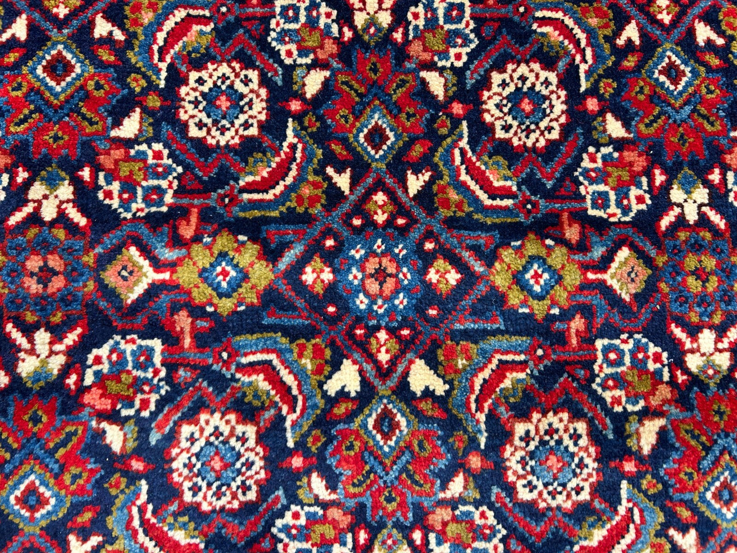 10'5"x14' Hand-Knotted 100% Wool Pile All-over Herati Rug