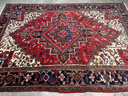 7'3"x10'3" Hand-Knotted 100% Wool Herize Carpet - Area Rug