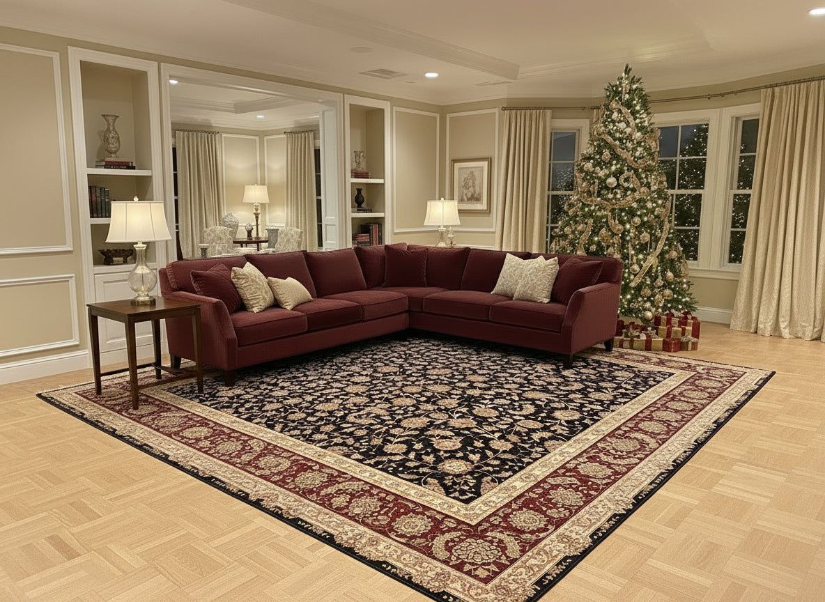 8'6"x11'6" Hand-Knotted Wool & Silk Pile Sinopersian Carpet - Area Rug