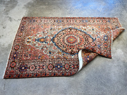 3'3"x5' Antique Hand-Knotted 100% Wool Pile Sarouke Farahan Rug