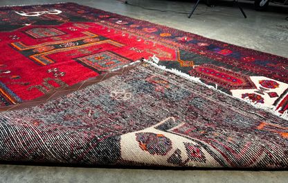4'11" x 8'5" Hand-Knotted 100% Wool Pile Hamadane Area Rug