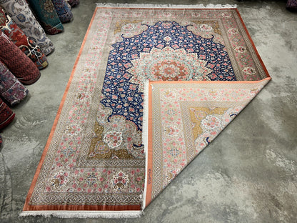 9'11"x13'6" Exquisite Signed Hand-Knotted 100% Silk Qume Rug