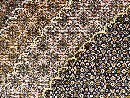 6'7"x9'7" Fine Hand-Knotted Wool & Silk Blend Tabrize Mahi Carpet - Area Rug