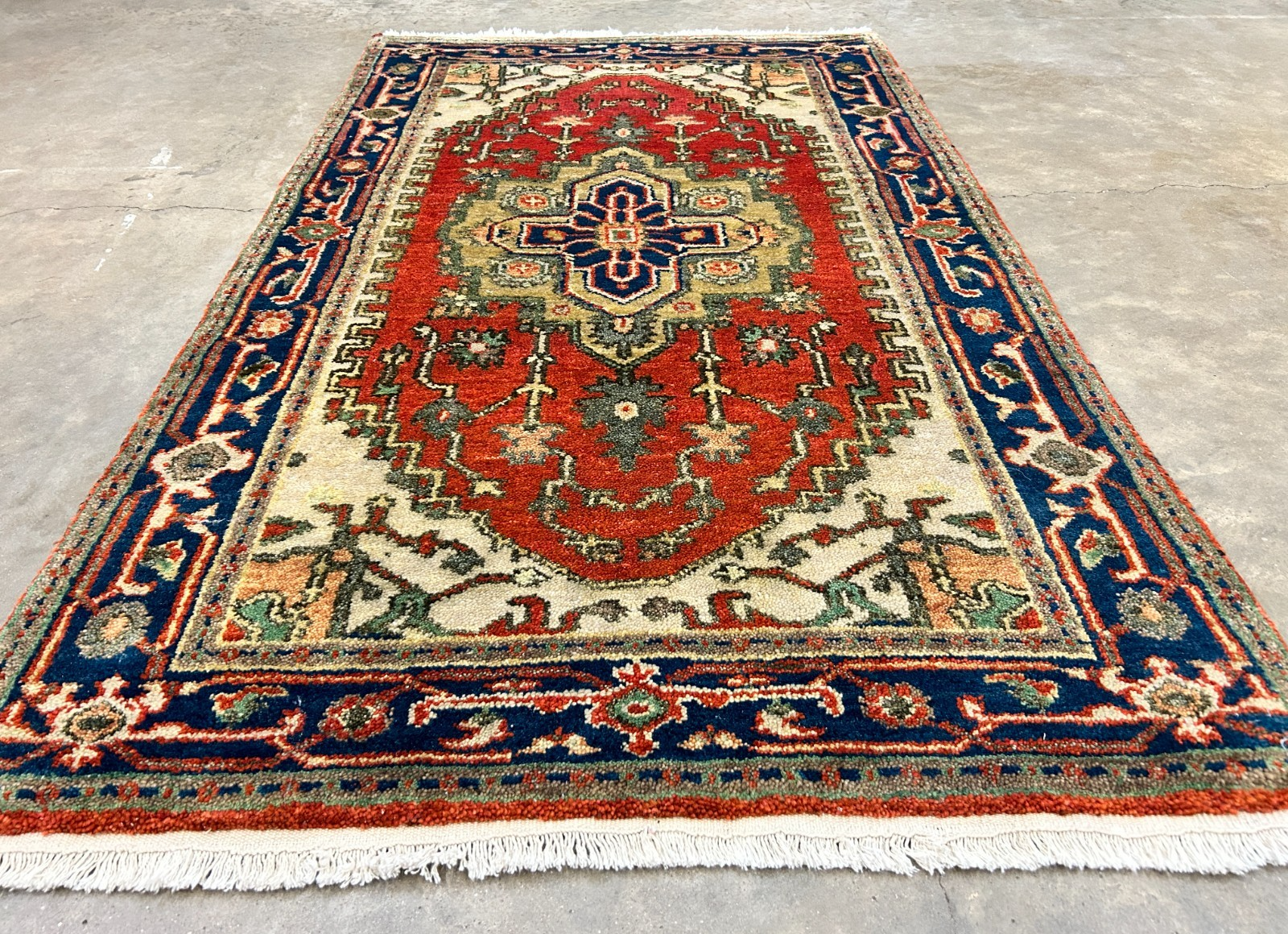3'x5' Hand-Knotted 100% Wool Pile IndoSerapi Rug