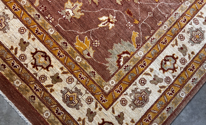 8'6"x11'11" Hand-Knotted 100% Wool Pile Pakistani Area Rug