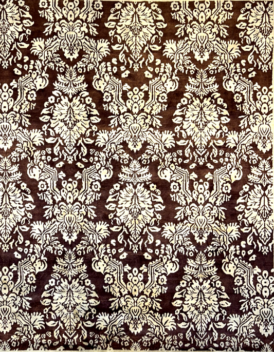 7'11"x9'11" Hand-Knotted 100% Wool Pile Tibetian Area Rug - Carpet