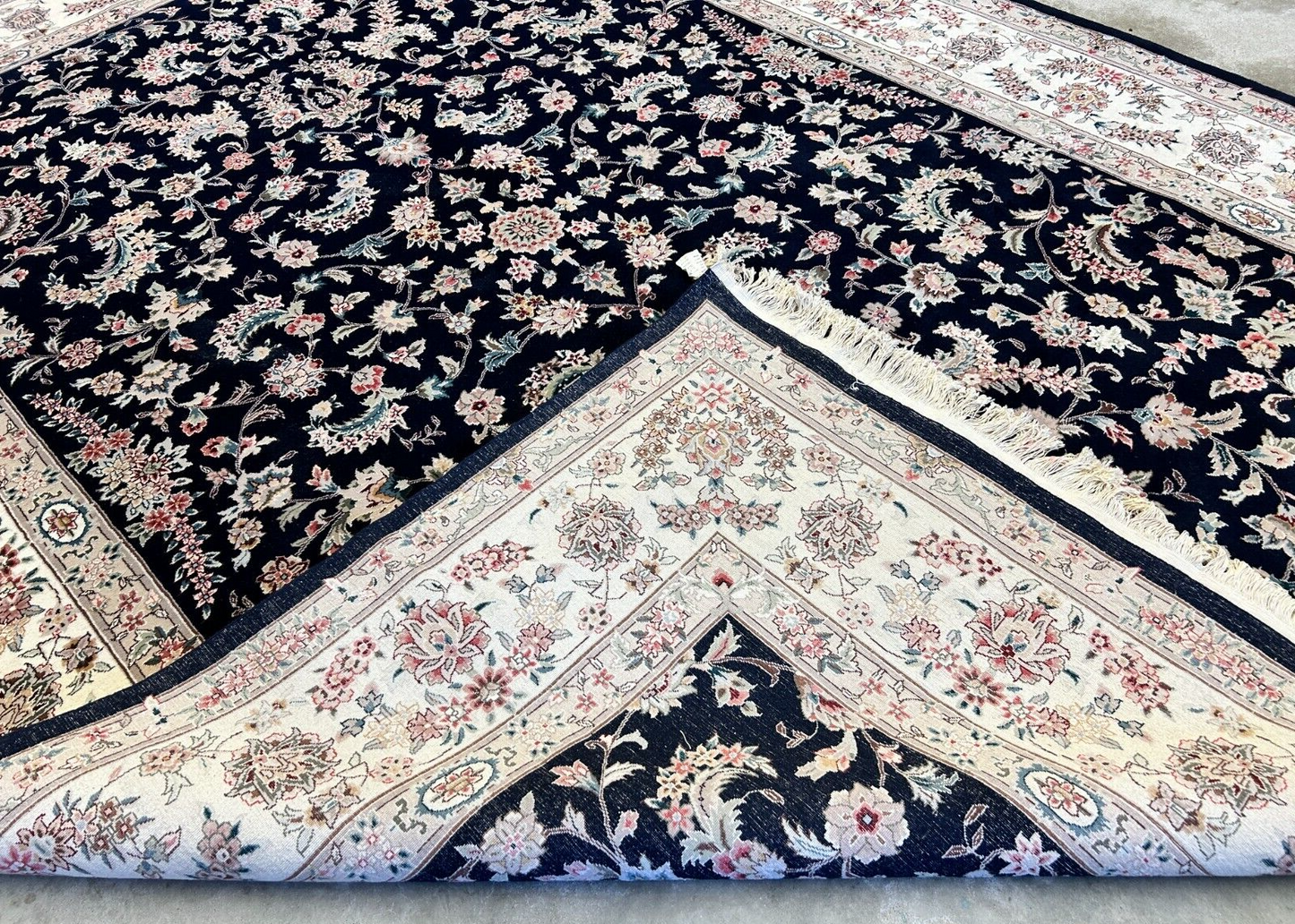 9'x12' Hand-Knotted Wool & Silk Pile Sinopersian Carpet - Area Rug
