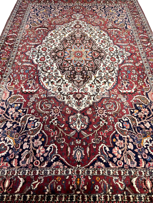 7'0"x10'3" Hand-Knotted 100% Wool Pile Bakhtiarie Carpet - Area Rug