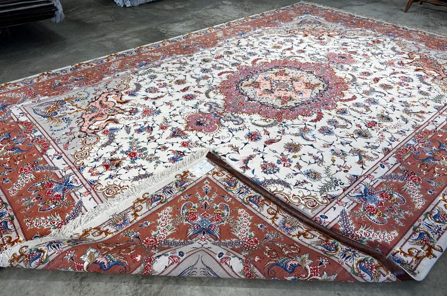 8'1"x11'7" Extra Fine Hand-Knotted Wool & Silk Oriental Rug - Area Carpet
