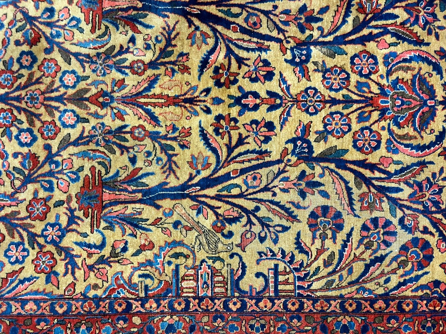 8'8"x11'9" Collector Antique 100% Wool Pile Sarouke Rug