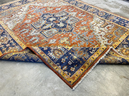 9'x12' Hand-Knotted 100% Lamb Wool  Serapie Design Carpet - Area Rug