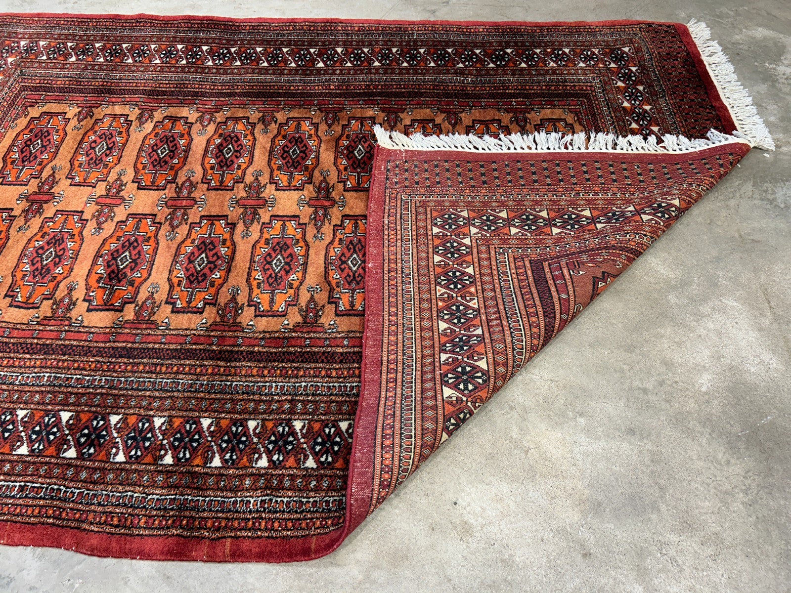 4'2"x6' Hand-Knotted 100% Wool Bokhara Area Rug - Carpet