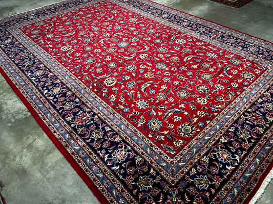8'2"x12'1'' Fine Hand-Knotted Fine 100% Wool Pile  Kashane Area Rug