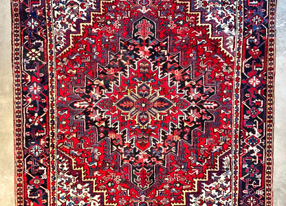 7'8"x11'5" Hand-Knotted 100% Wool Pile Herize Rug