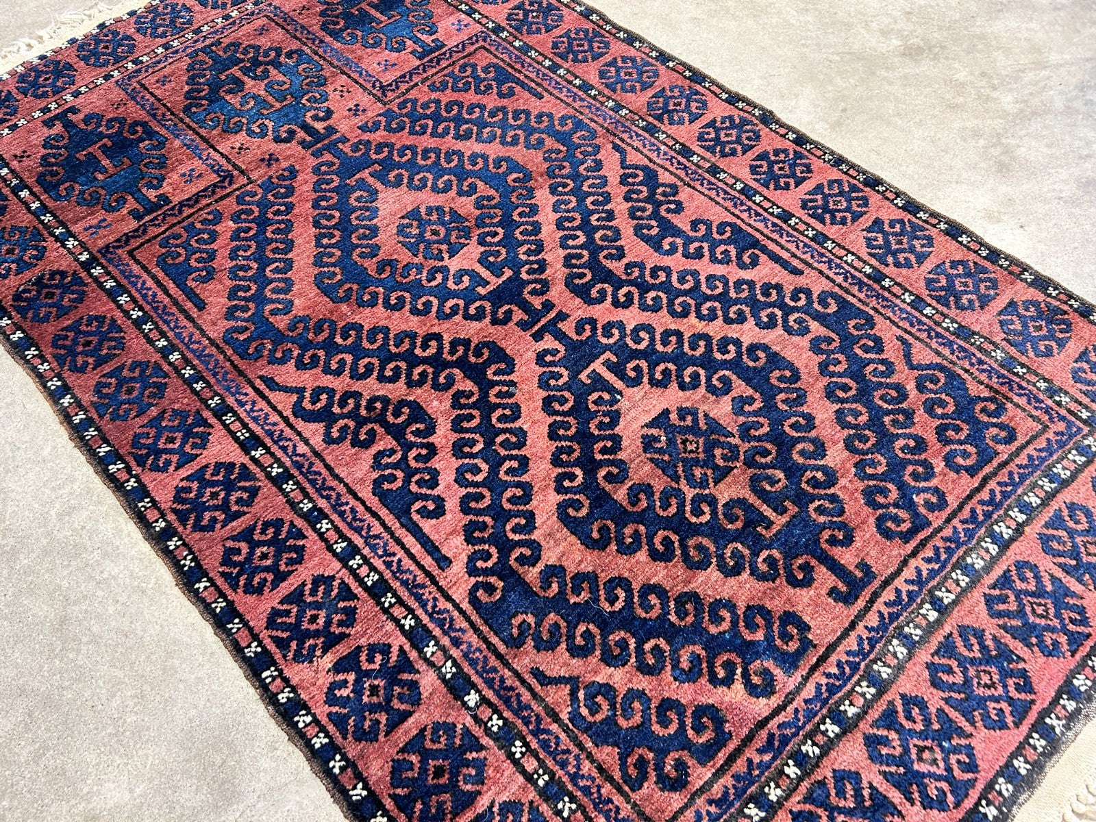 3'x4'6" Antique Hand-Knotted 100% Wool Pile Balouchi Rug
