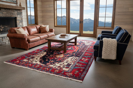 5'1" x 9'8" Hand-Knotted 100% Wool Carpet - Nahavande Area Rug