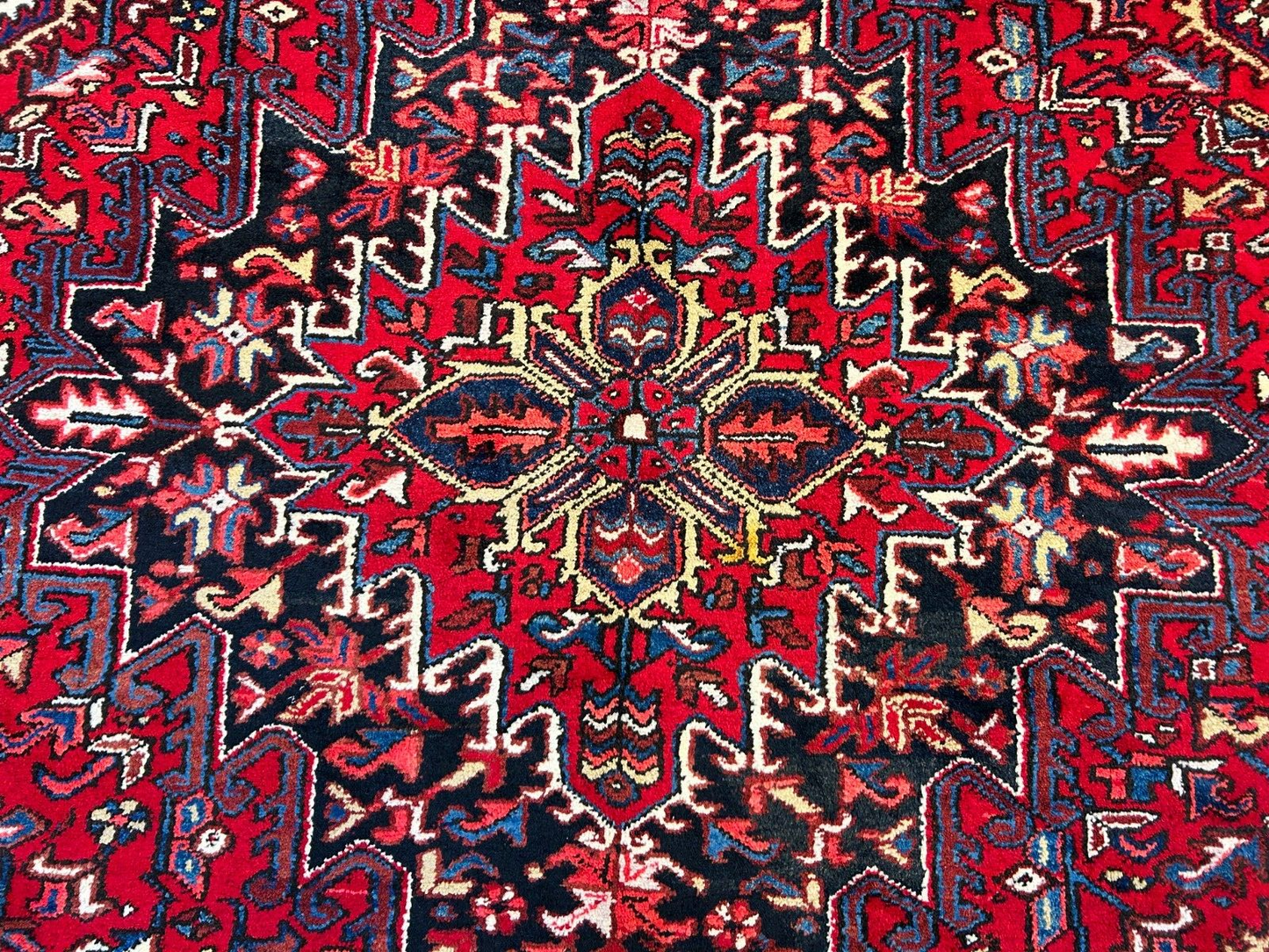 7'8"x11'5" Hand-Knotted 100% Wool Pile Herize Rug