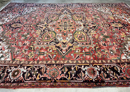 9'7"x12'8" Hand-Knotted 100% Lamb Wool Herize Carpet - Area Rug