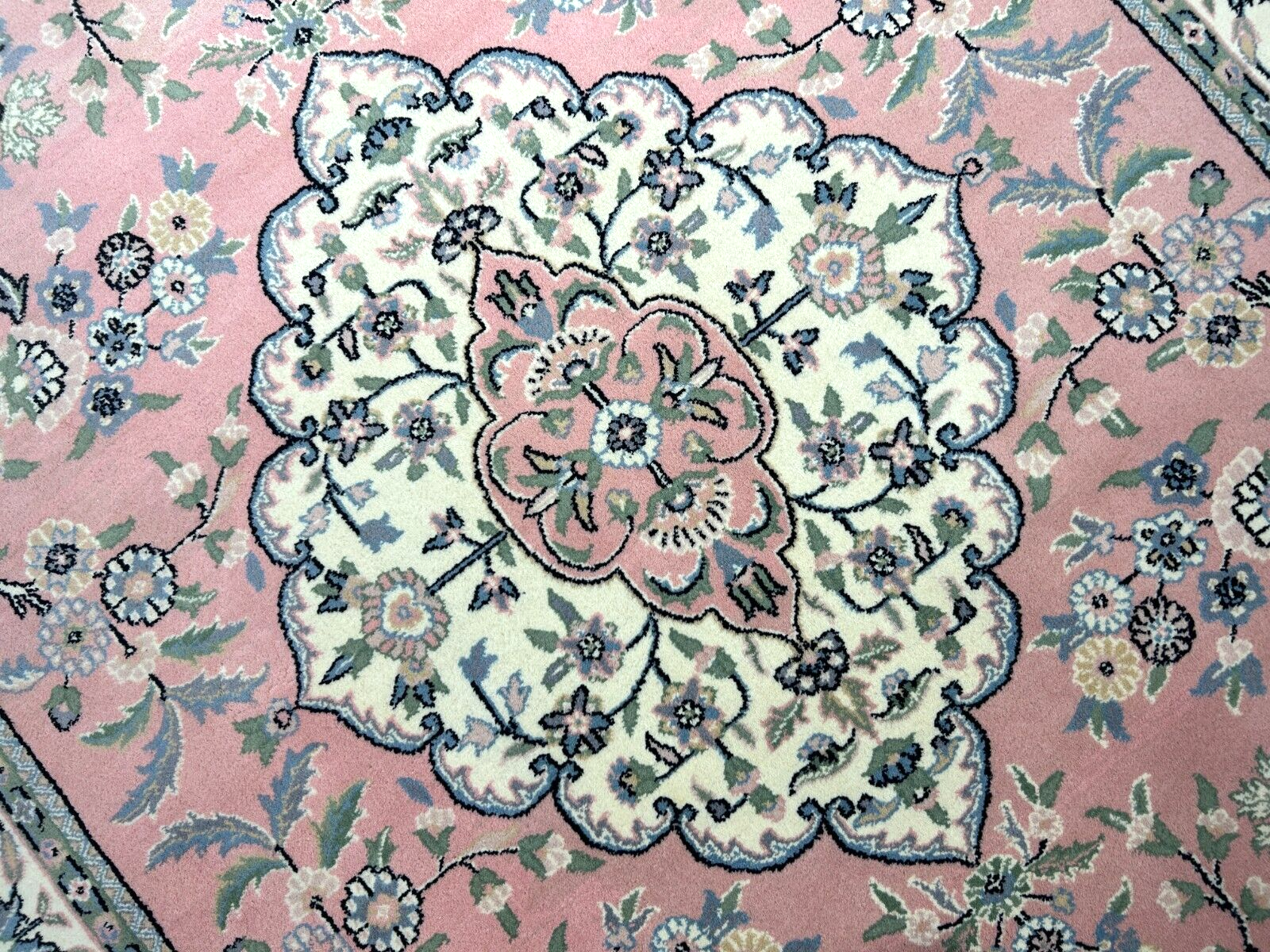 6'2"x8'10" Hand-Knotted 100% Wool Pile Tabrize Design Carpet - Area Rug