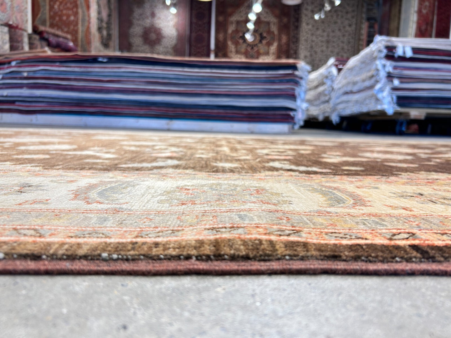 6'3"x9'7" Hand-Knotted 100% Wool Pile Peshawar Carpet - Area Rug