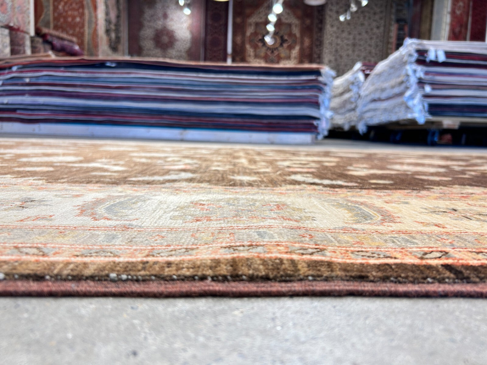 6'3"x9'7" Hand-Knotted 100% Wool Pile Peshawar Carpet - Area Rug