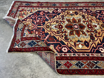 4'6"x7'4" Hand-Knotted 100% Wool Pile Herize Area Rug - Carpet