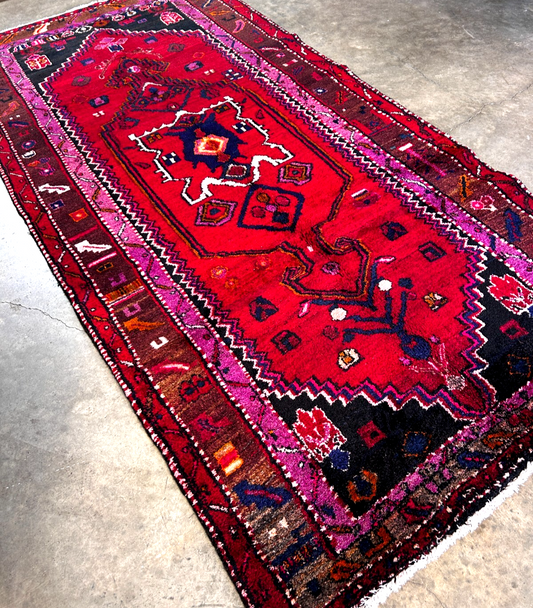 4'5" x 8'10'' Hand-Knotted 100% Lamb Wool Mousele Area Rug - Carpet