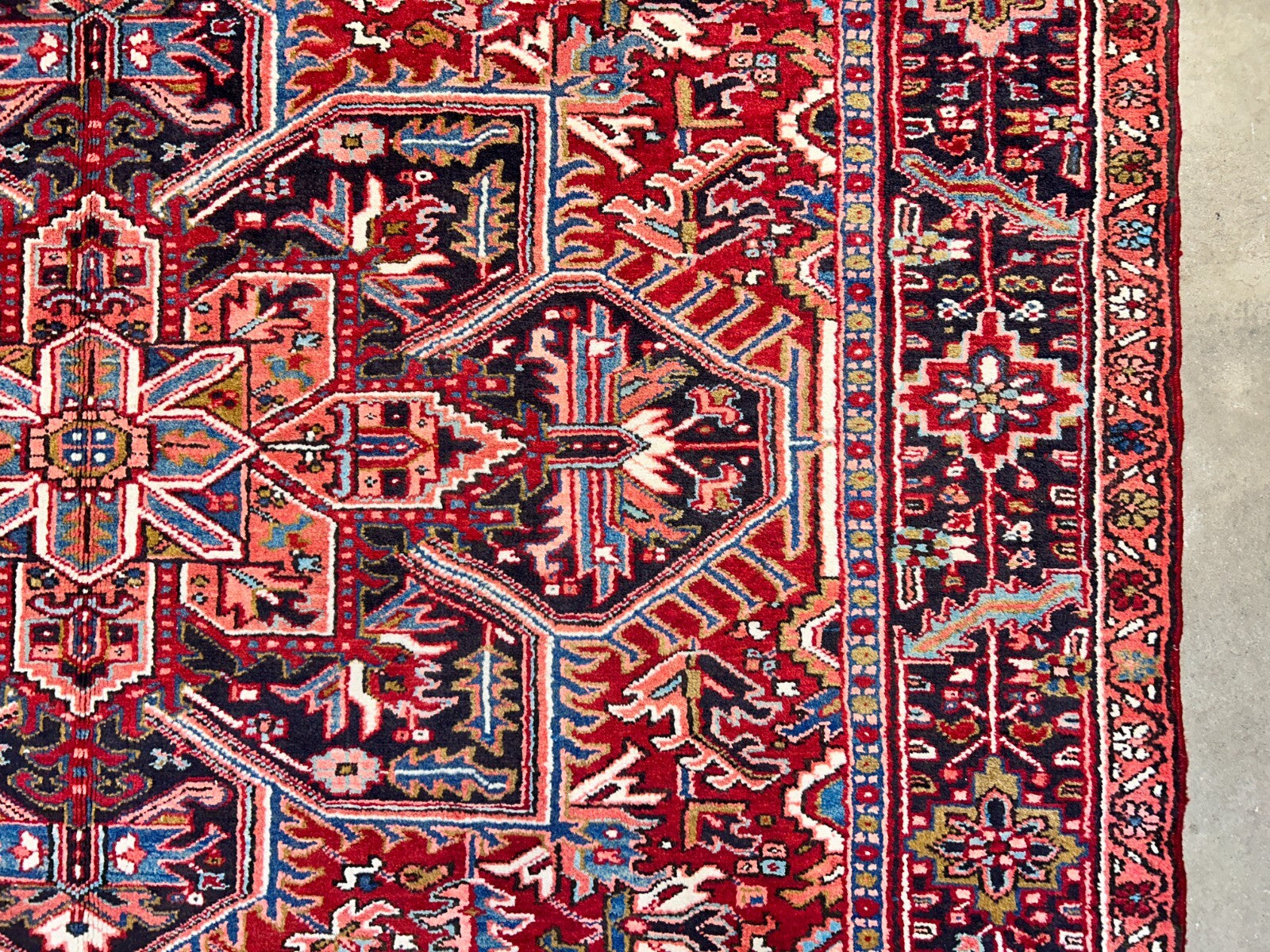 7'10"x11'4" Hand-Knotted 100% Wool Pile Herize Rug