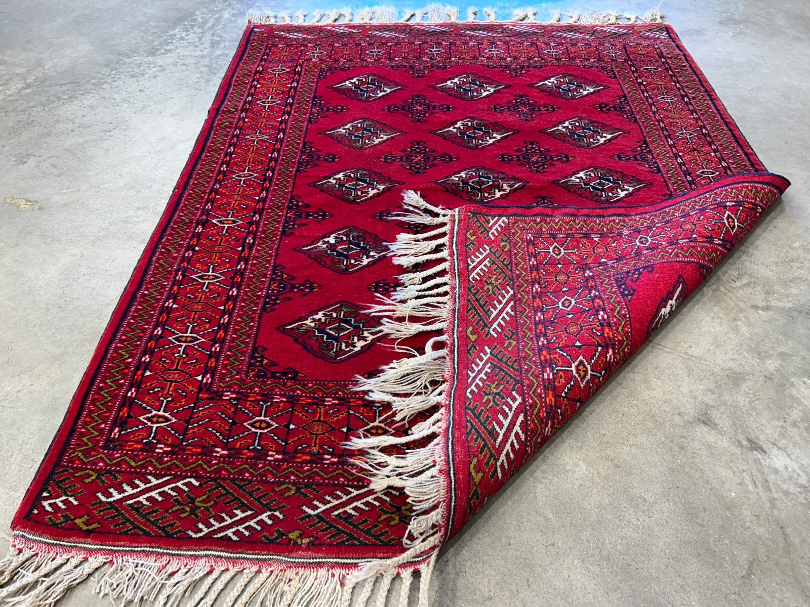 3'8"x4'8" Hand-Knotted 100% Wool Pile Bokhara Rug - Carpet