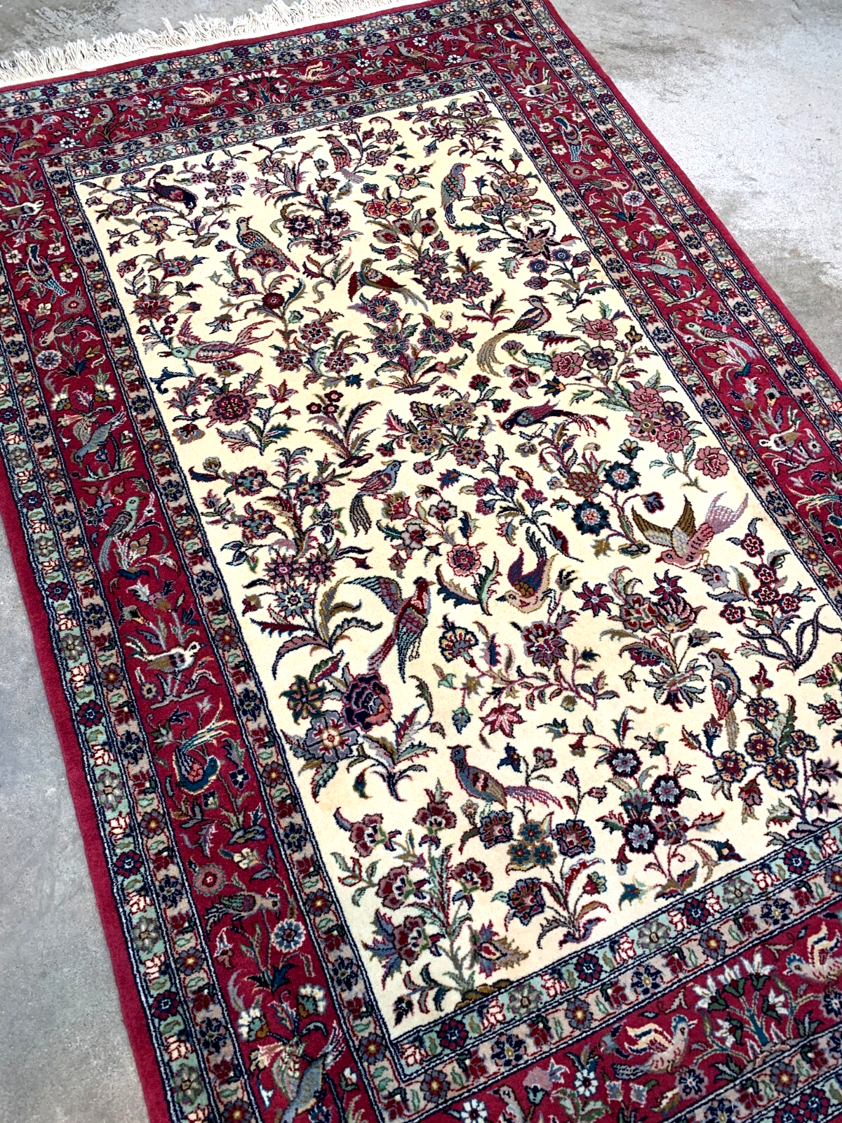 4'0'' x 6'0'' Hand-Knotted 100% Wool Pile All-Over Area Rug
