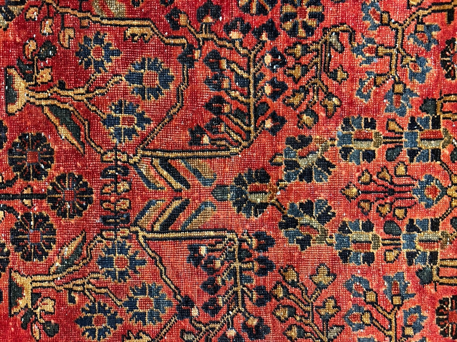 4'9”x6’3” Antique Fine Wool Sarouke Rug Hand-knotted Carpet