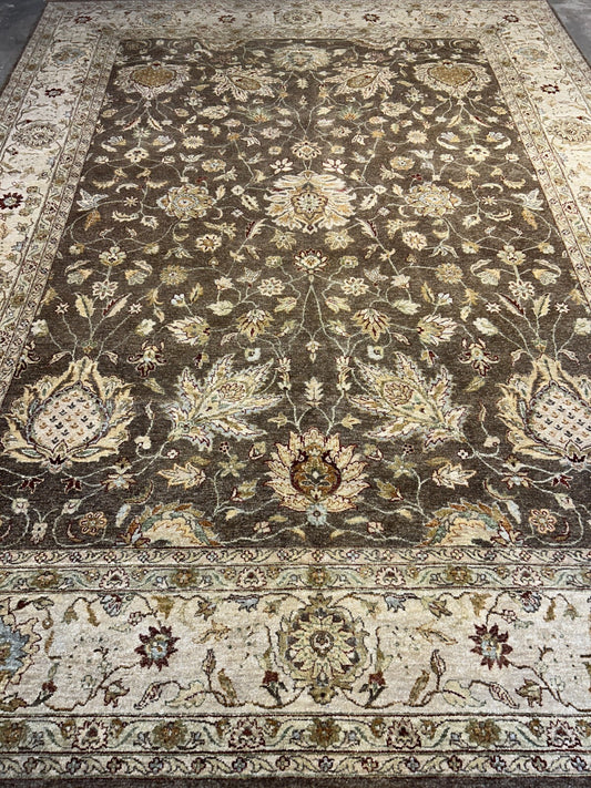 9'x12' Hand-Knotted 100% Wool Pile Agra Rug