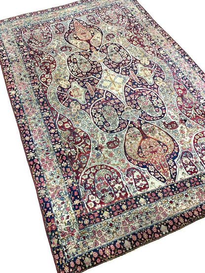 4'5" x 6'6'' Antique Hand-Knotted 100% Wool Ravare Kermane Rug