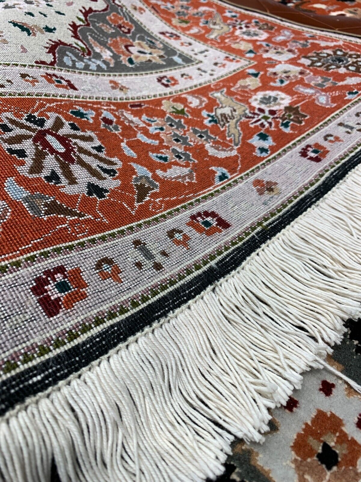 5'x6'7" Very Fine Hand-Knotted Wool & Silk Blend Tabrize Carpet - Area Rug