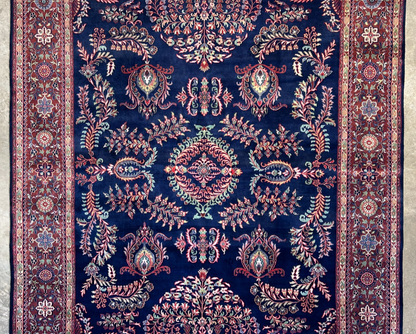 8'9"x12'1" Hand-Knotted 100% Wool Pile IndoSarouke Rug