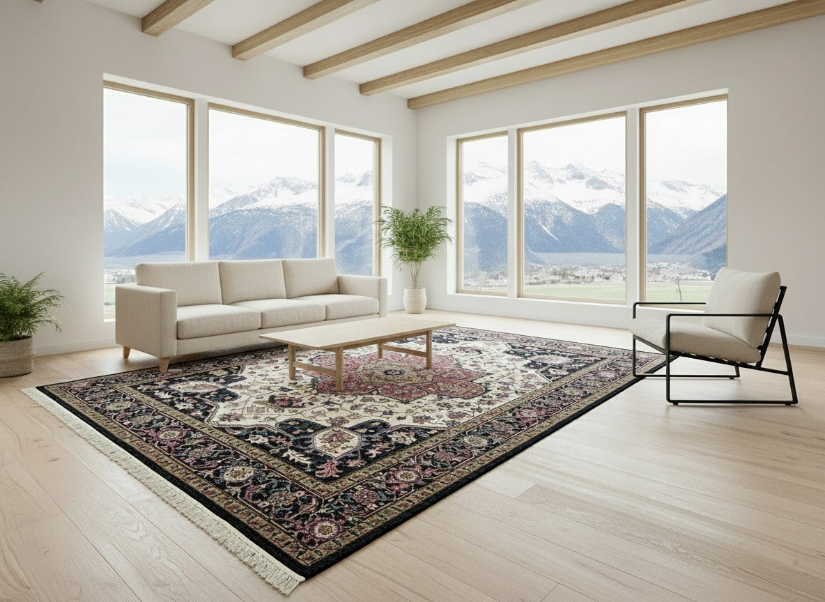 9'x11'10" Hand-Knotted 100%  Wool Pile IndoHeriz Rug