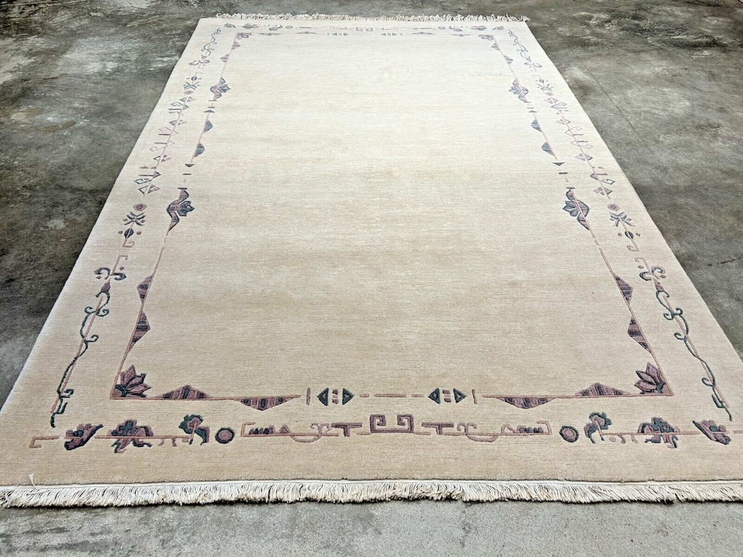 6'7"x9'10" Hand-Knotted 100% Wool Pile Indo-Nepali Carpet - Area Rug