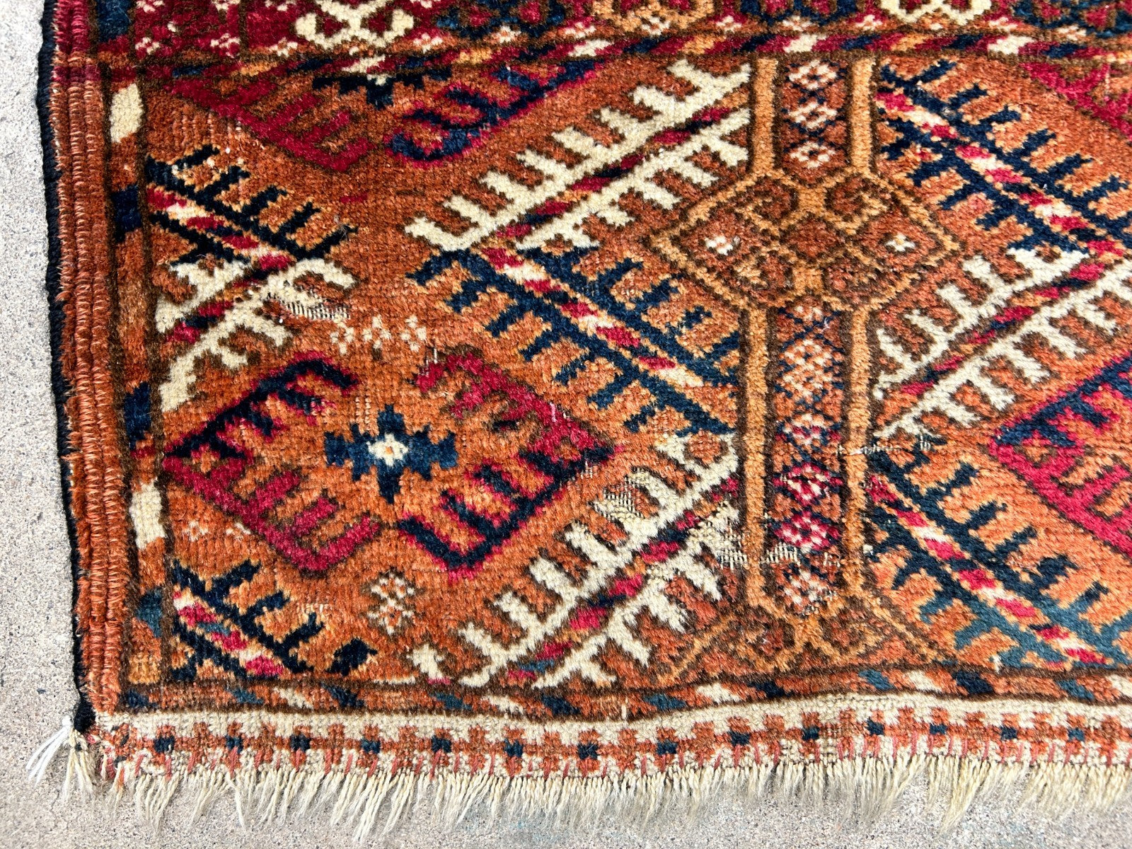3'10"x6' Antique Hand-Knotted 100% Wool Pile Turkman Bokhara Rug
