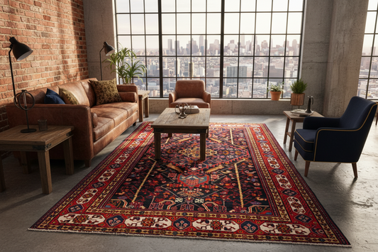 5'6" x 10'5" Hand-Knotted 100% Wool Carpet - Nahavande Area Rug