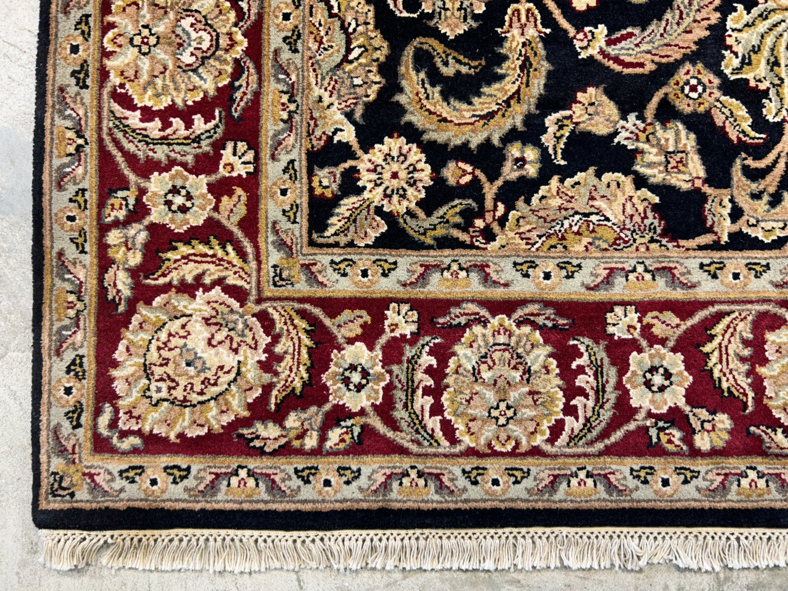 6'2"x9'4'' Hand-Knotted 100% Wool Pile Indo-Agra Area Rug - Area Carpet